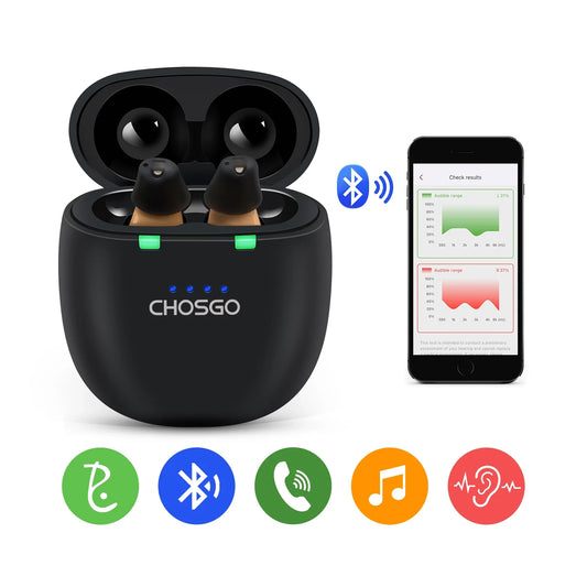 Black Bluetooth Hearing Aids Smart - AUDILIFE