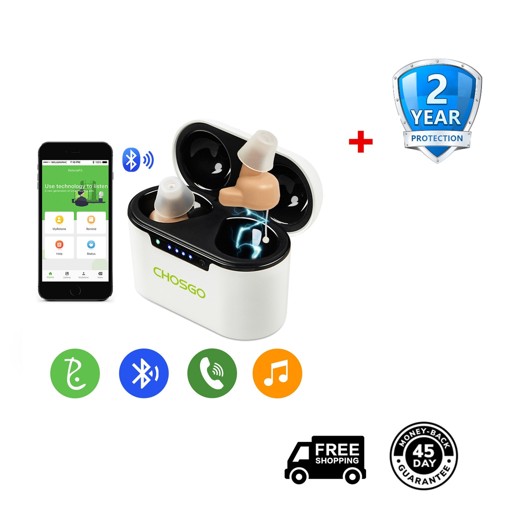 Bluetooth Hearing Aids OTC K23 - AUDILIFE